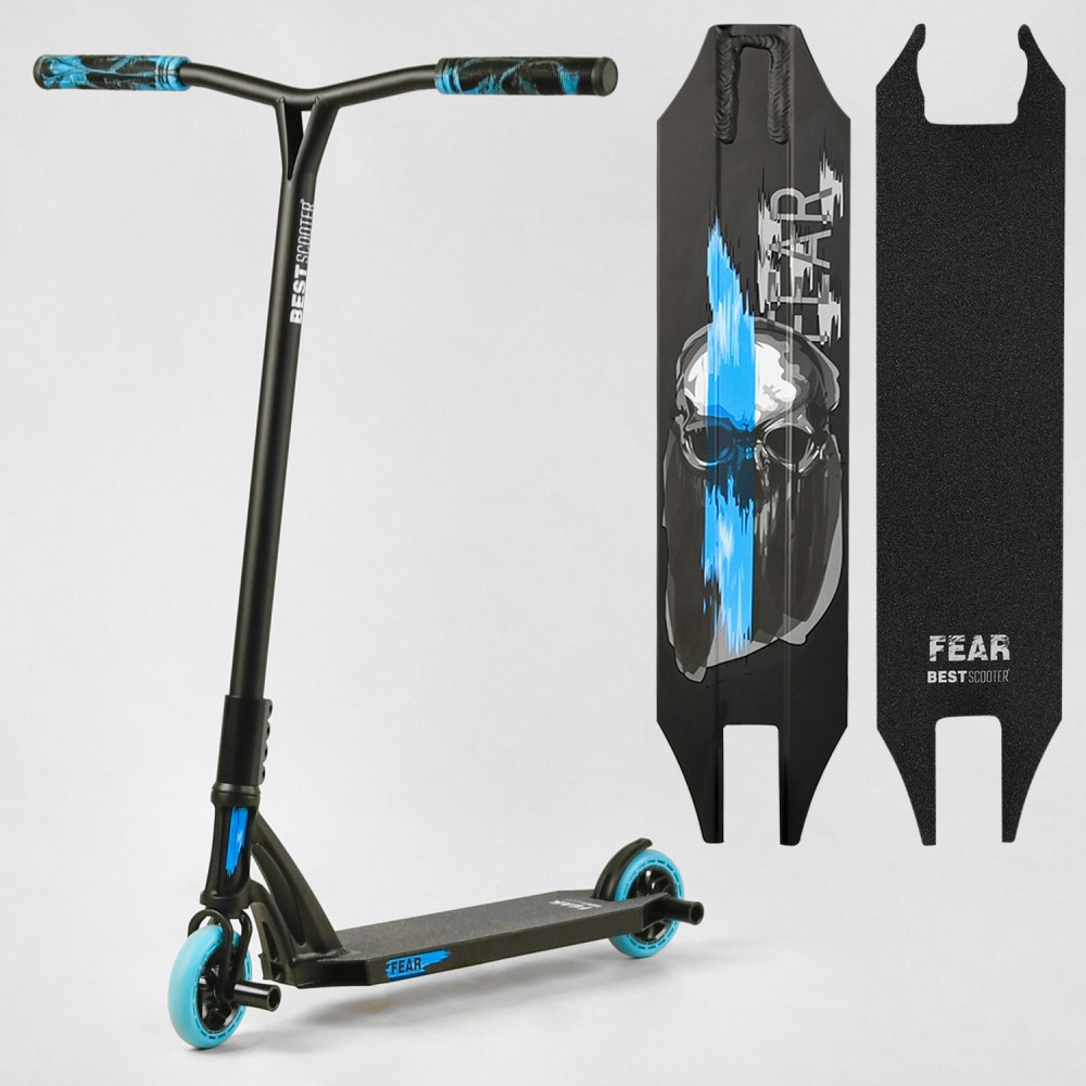 Трюковий самокат Best Scooter FEAR МТ-40488 з алюмінієвою декою та колесами PU d=115мм