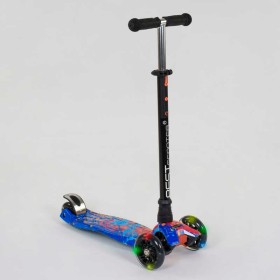 Самокат А 25595/779-1338 MAXI "Best Scooter" пластмасовий, 4 колеса PU, СВІТЛО, трубка керма алюмінієва, d = 12см, в коробці