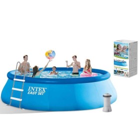 Intex Басейн 26166 NP об'єм:12430л, фільтр+насос, розмір:457х107см (3785л/год, драбина, тент, підстилка)