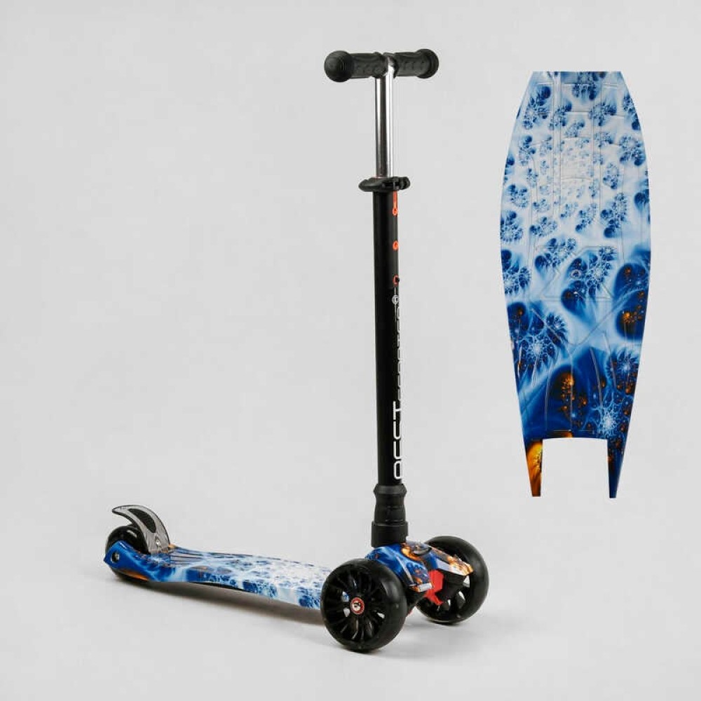 Самокат триколісний MAXI S - 11102 “Best Scooter”, кермо знімне, колеса PU зі світлом, переднє 130х25 мм, задні здвоєні 80х45 мм, в коробці