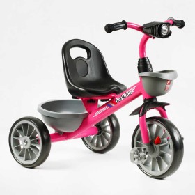 Велосипед 3-х колісний BS-20470 "Best Trike" колеса EVA переднє 12", заднє 10", сталева рама, фара з музикою та світлом, 1 пісня українською та 2 англійською, 2 кошики, в коробці
