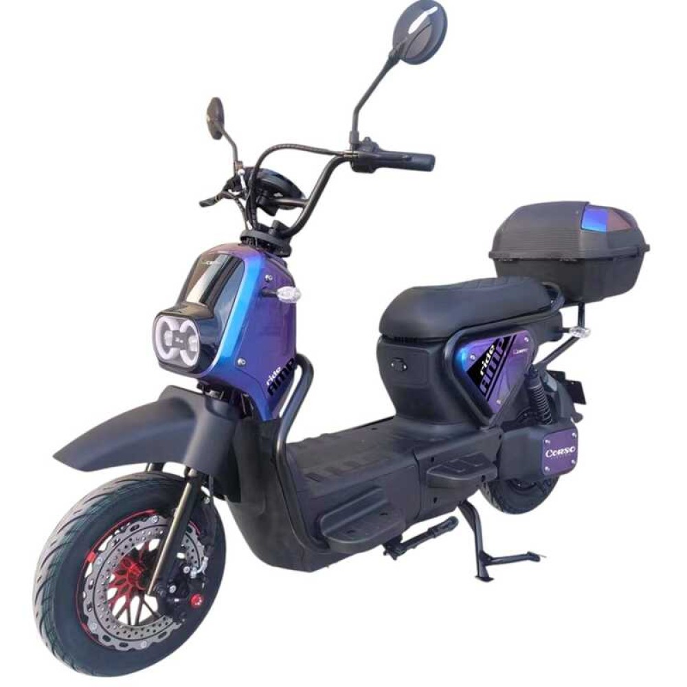 Електроскутер Corso Ride 1000W 72V/20Ah: LED дисплей, 2 місця, кошик