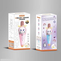 Мікрофон GMJ 9804 (60) 2 види, Type-C, Bluetooth, зміна голосу, динамік, AUX, роз’єм для TF карти, підсвічування, в коробці