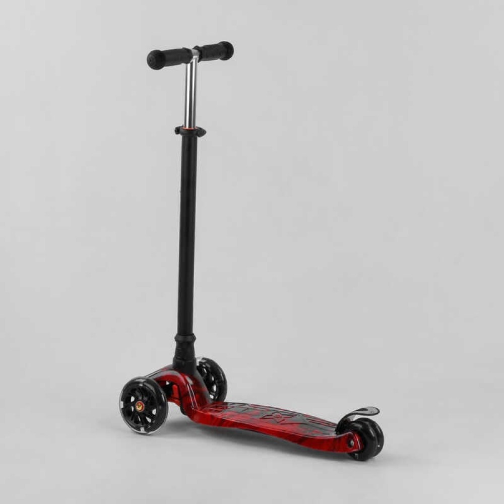 Самокат A 25775/779-1533 "Best Scooter" 4 колеса PU, СВІТЛО, трубка керма алюмінієва, d передніх коліс = 12 см, d задніх коліс = 8 см, в коробці
