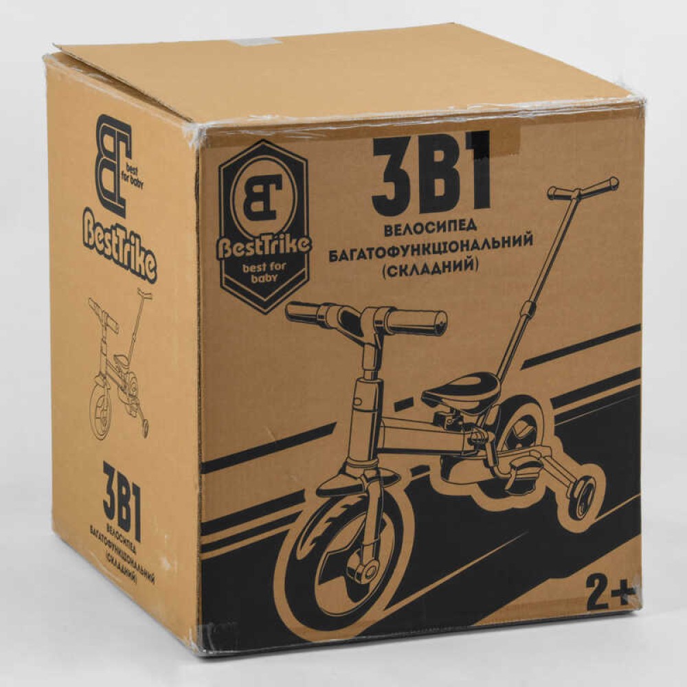 Велосипед-трансформер Best Trike 23031 колеса PU 10'', батьківська ручка, знімні педалі