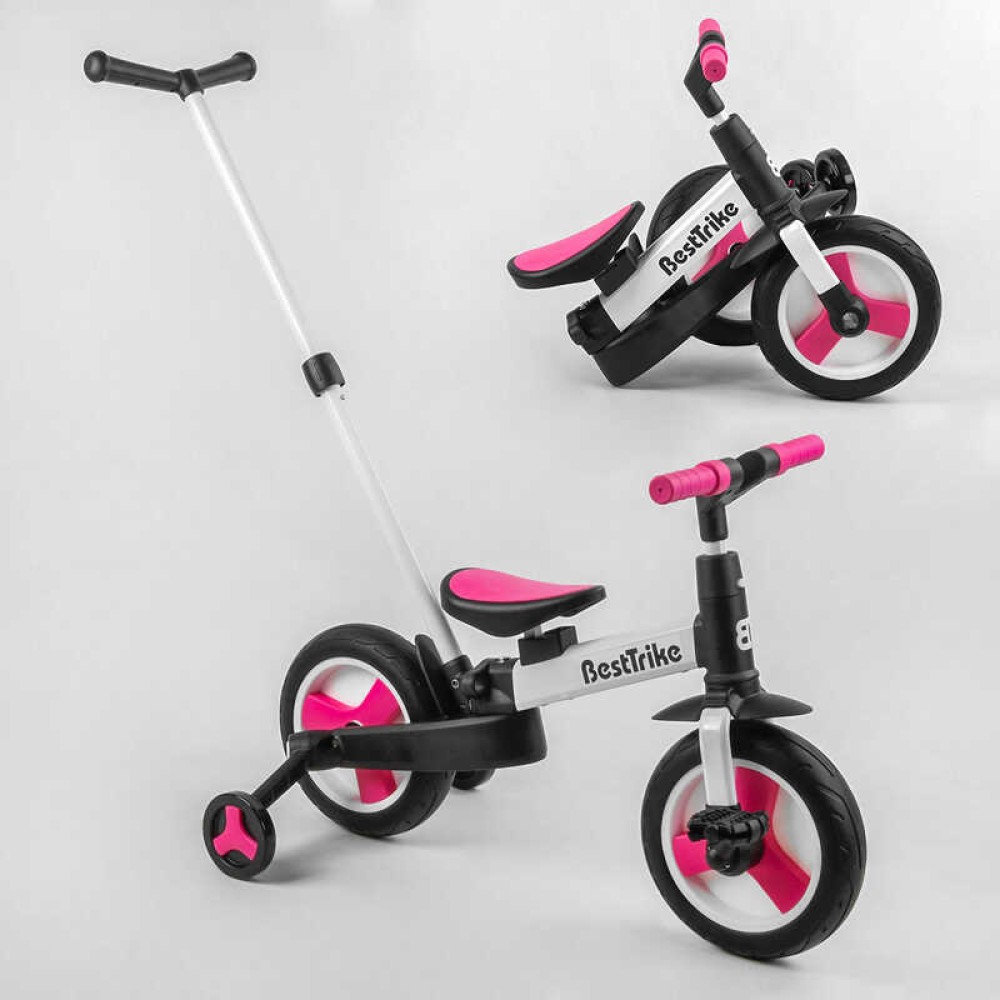 Велосипед-трансформер Best Trike 55475 колеса PU 10'', батьківська ручка, знімні педалі