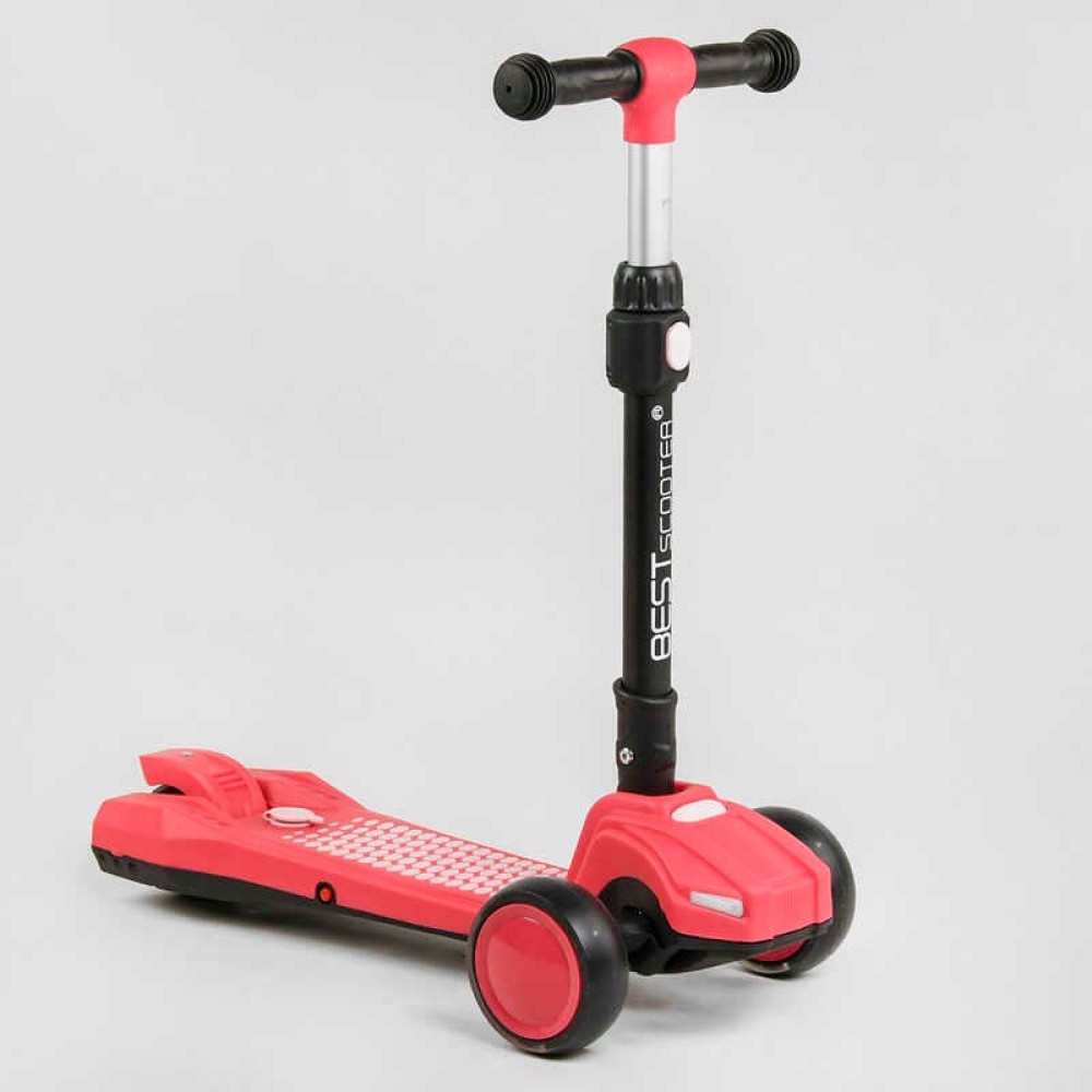 Самокат триколісний LT-11746 Best Scooter з парогенератором (6) складне кермо, ЗВУК МАШИНИ, ДИМ, СВІТЛО, пластмасовий, колеса PU 120х35мм, в коробці
