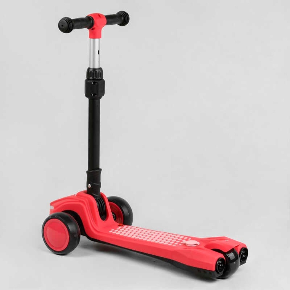Самокат триколісний LT-11746 Best Scooter з парогенератором (6) складне кермо, ЗВУК МАШИНИ, ДИМ, СВІТЛО, пластмасовий, колеса PU 120х35мм, в коробці