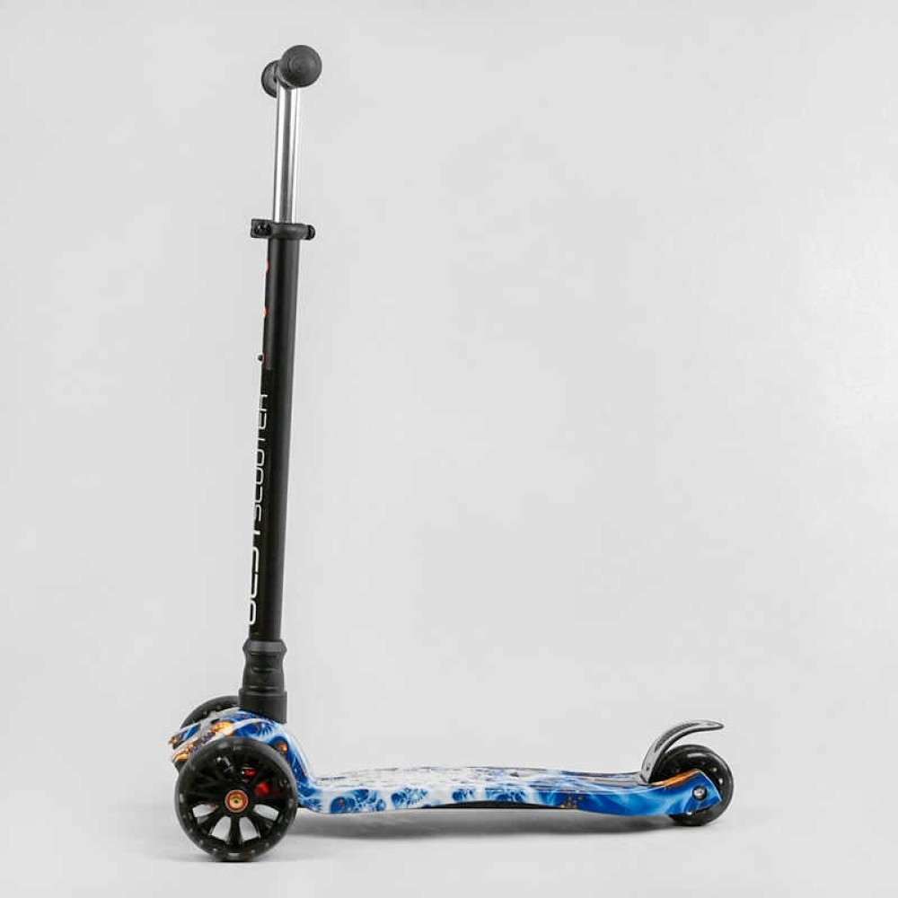 Самокат триколісний MAXI S - 11102 “Best Scooter”, кермо знімне, колеса PU зі світлом, переднє 130х25 мм, задні здвоєні 80х45 мм, в коробці