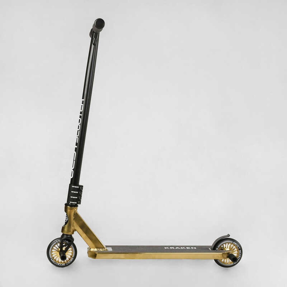 Самокат трюковий KR-93091 Best Scooter (4) Kraken HIC-система, ПЕГИ, алюмінієвий диск та дека, АНОДОВАНИЙ, колеса PU 110 мм, ширина керма 58 см