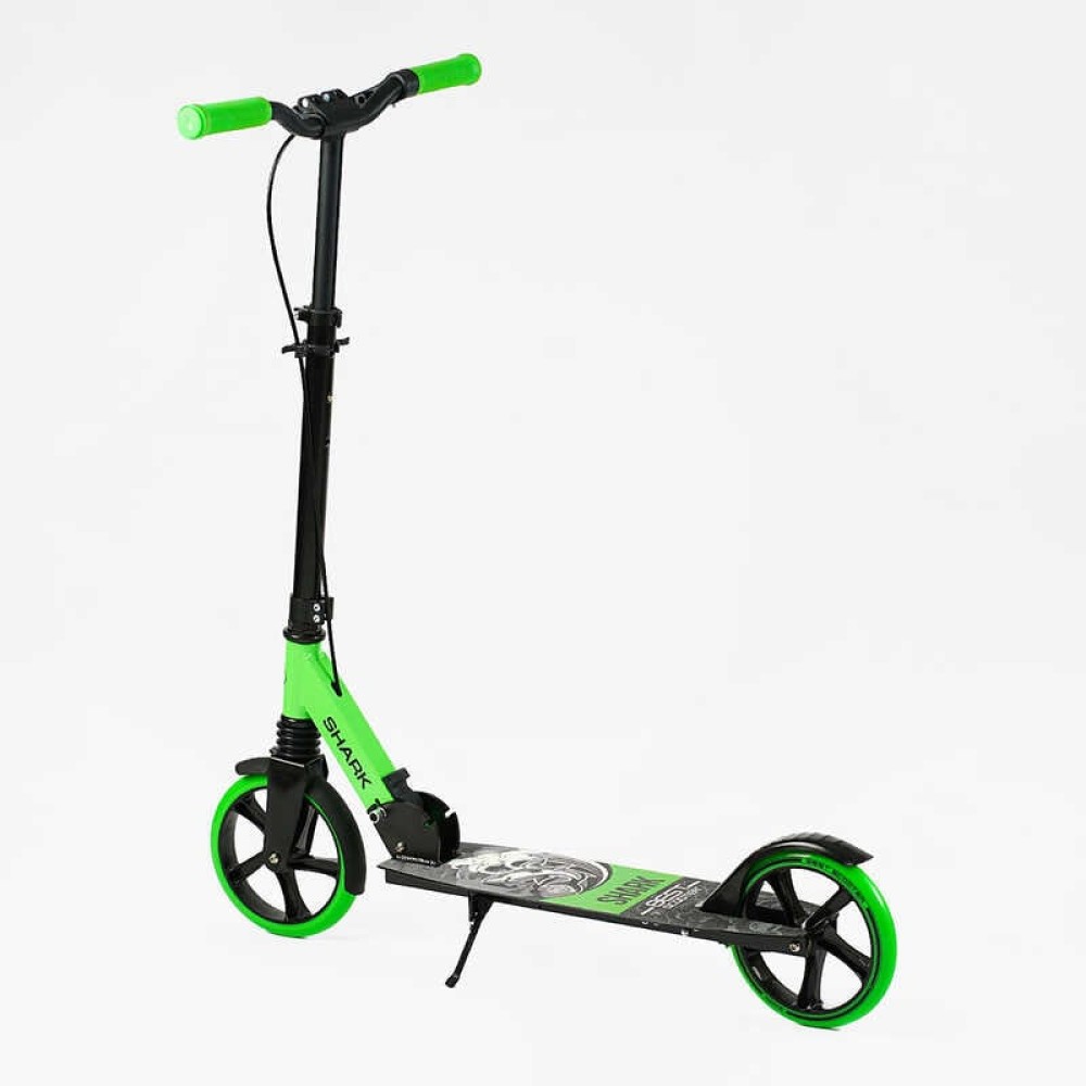 Самокат двоколісний "Best Scooter" SH-50730 (4) "SHARK", з ручним гальмом, затискач керма, колеса PU - 20 см, 1 амортизатор, в коробці