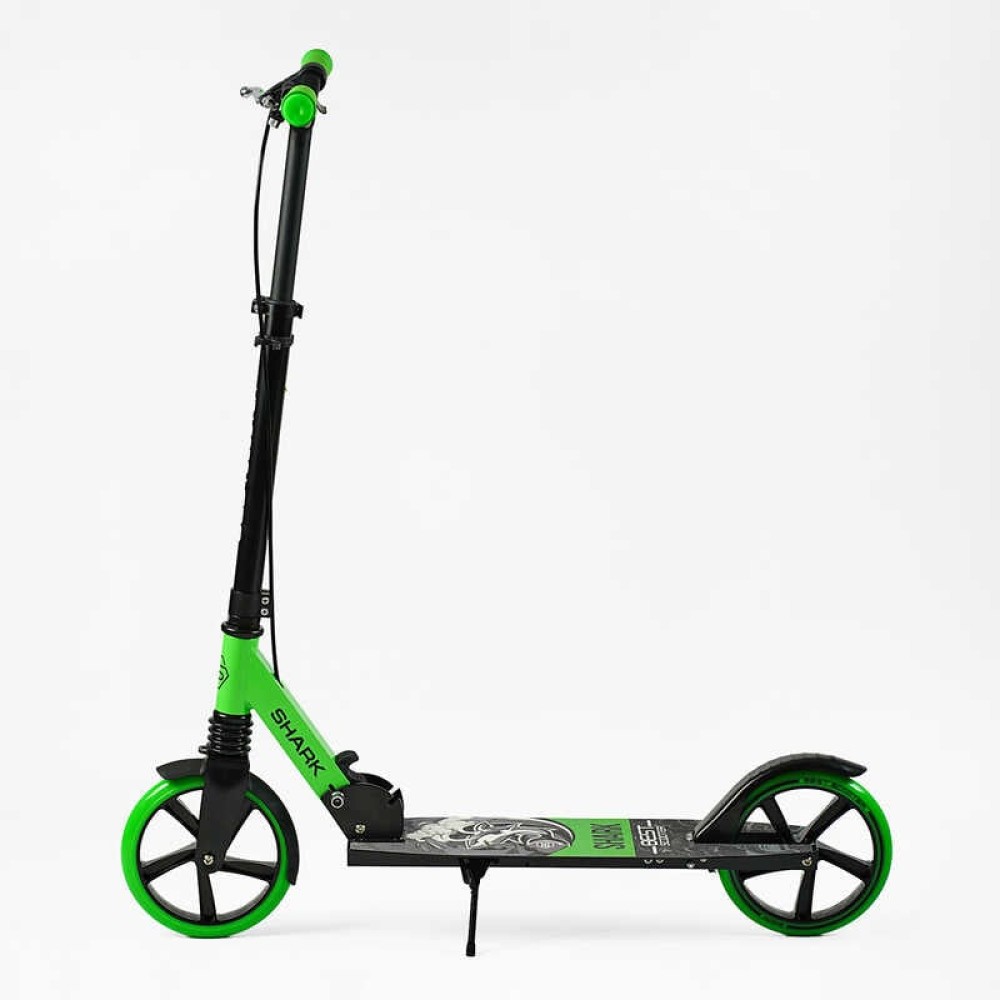 Самокат двоколісний "Best Scooter" SH-50730 (4) "SHARK", з ручним гальмом, затискач керма, колеса PU - 20 см, 1 амортизатор, в коробці