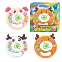 Барабан музичний 84480 (120) "WToys" 3 види, ОЗВУЧУВАННЯ УКРАЇНСЬКОЮ МОВОЮ, "Ритмічні пригоди", казки, віршики, пісні, барабанчик, в коробці