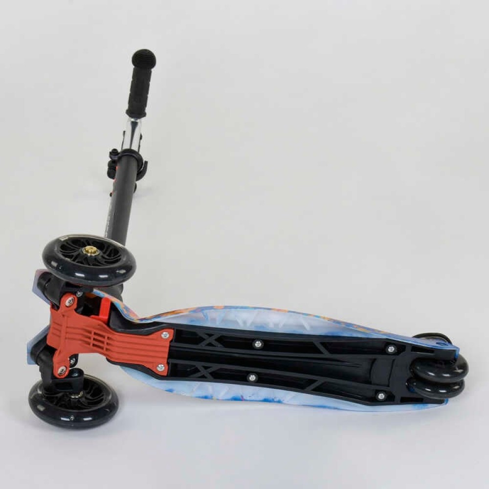 Самокат А 25595/779-1338 MAXI "Best Scooter" пластмасовий, 4 колеса PU, СВІТЛО, трубка керма алюмінієва, d = 12см, в коробці