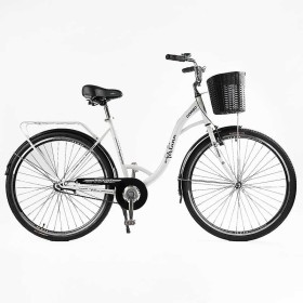 Велосипед міський Corso FORTUNA 28" FR-28006 + КОШИК одношвидкісний, сталева рама 20", корзина, багажник