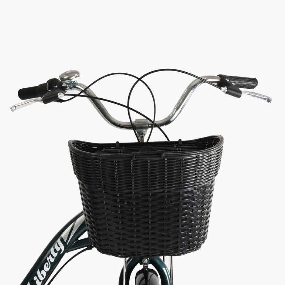 Велосипед міський Corso Liberty 28" дюймів LR-28193 + КОШИK, ТЕМНО-ЗЕЛЕНИЙ, сталева рама 20", Shimano 7 швидкостей, корзина, багажник