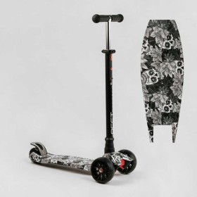 Самокат триколісний MAXI S - 12208 “Best Scooter”, кермо знімне, колеса PU зі світлом, переднє 130х25 мм, задні здвоєні 80х45 мм, в коробці