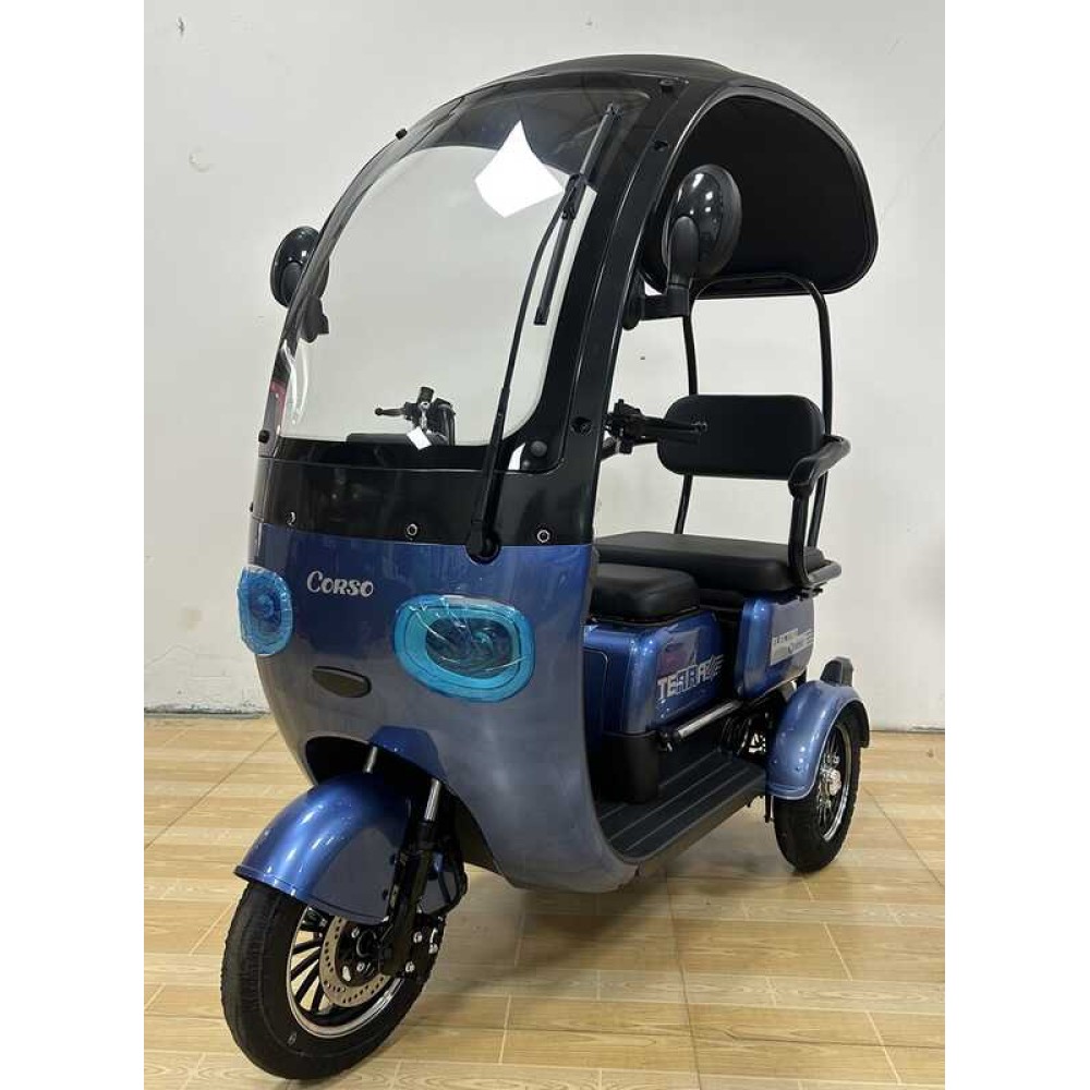 Електротрицикл Corso Terra TR-201040 800W 72V 20Ah з Дахом, Лобовим Склом і Дощовиком