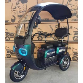 Електротрицикл Corso Terra TR-908121 800W 72V 20Ah з дахом, лобовим склом і дощовиком, 3 місця
