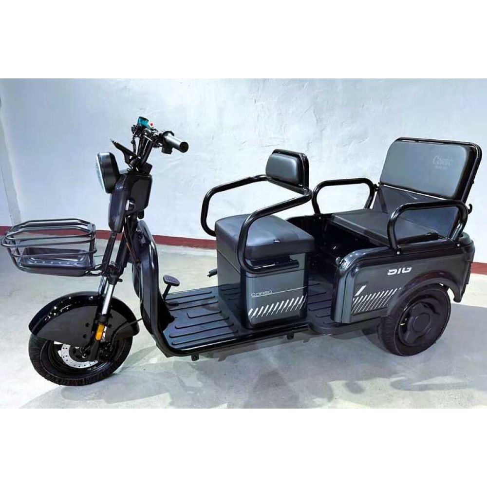 Електричний трицикл Corso «SIG-7» SG-411075 (1) + 1 ЯЩИК АКУМ двигун 1000W, акумулятор 72V/23Ah, колеса 300-10, в коробці