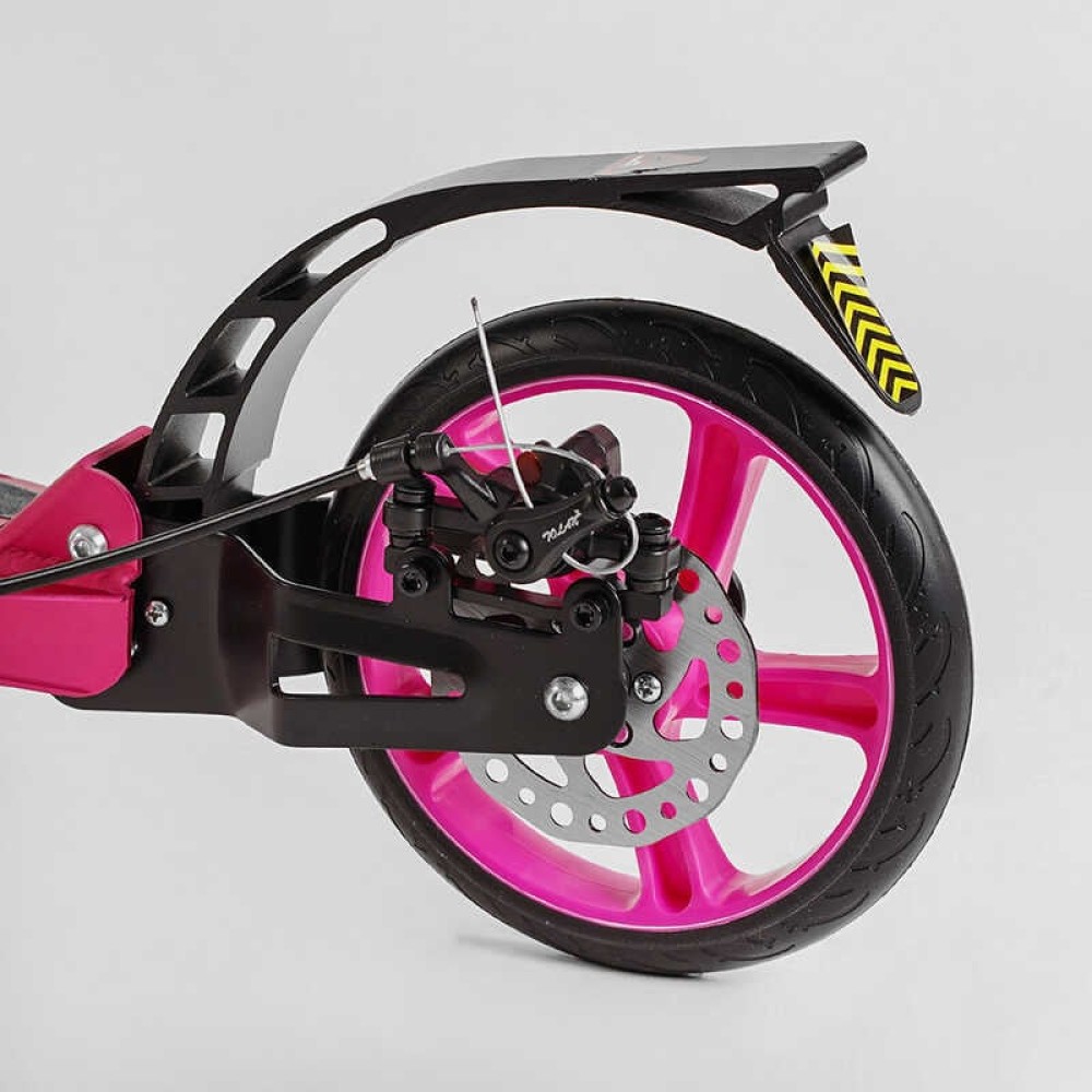 Самокат алюмінієвий Best Scooter BS-45011 (4) "Factor", ручне дискове гальмо, діаметр PU коліс - 200мм, 2 амортизатори, підстаканник, в коробці