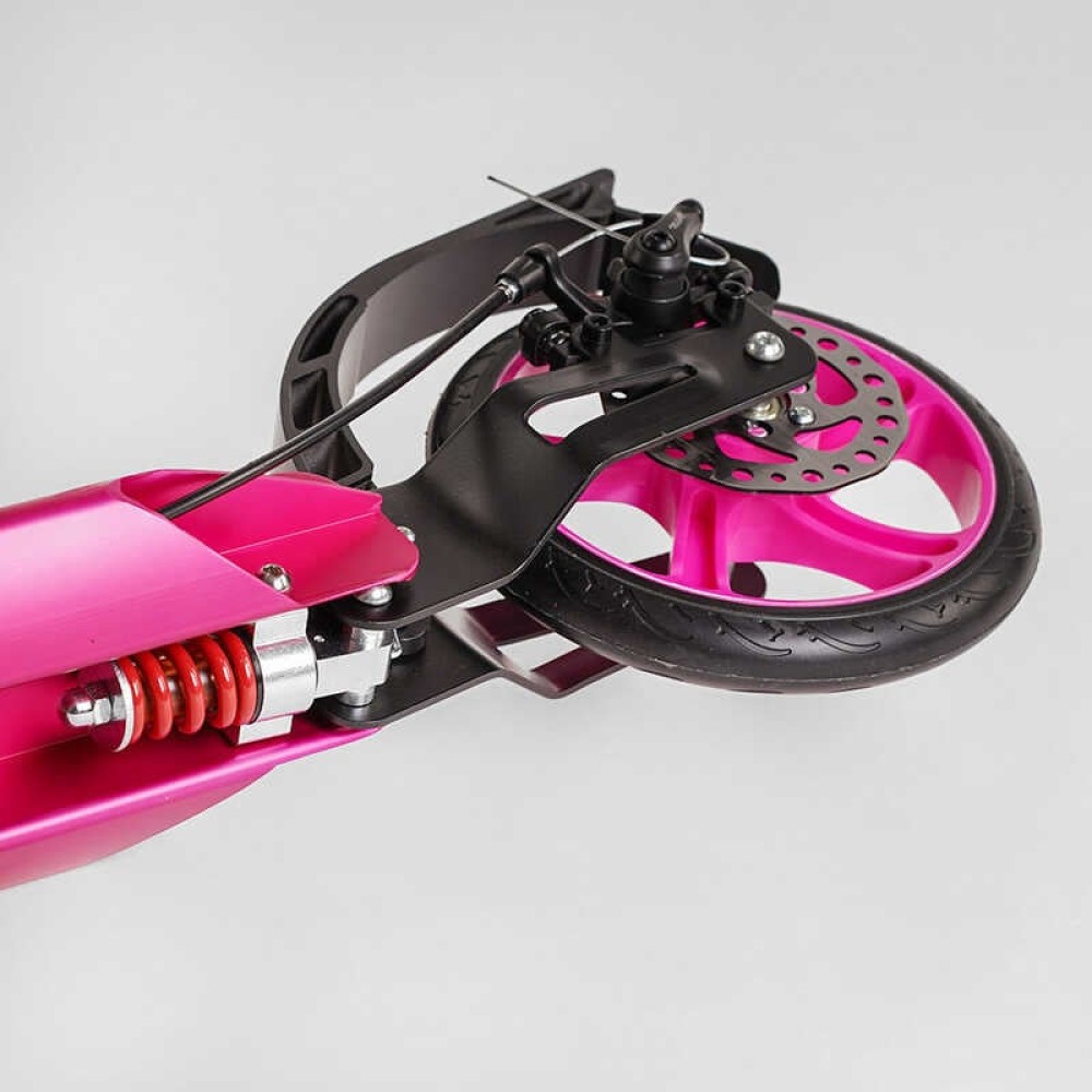 Самокат алюмінієвий Best Scooter BS-45011 (4) "Factor", ручне дискове гальмо, діаметр PU коліс - 200мм, 2 амортизатори, підстаканник, в коробці