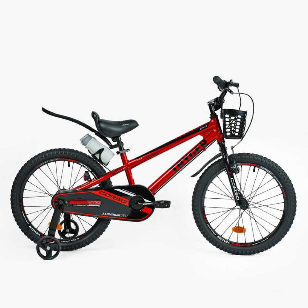 Велосипед 2-х колісний CORSO TAYGER TG-69303 20" алюмінієва рама, ручне гальмо, бічні колеса