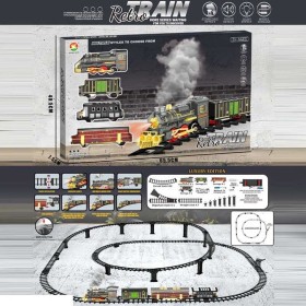 Залізниця 699-96 A (10) акумулятор 3.7 V, локомотив, 3 вагони, звуки, підсвічування, парогенератор, в коробці