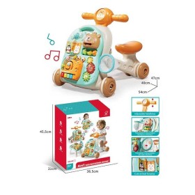 Каталка-ходунки 995 (8) 4в1, столик, бізіборд, сітка, 3 кульки, пальчикові ігри, рухомі шестерні, знімне піаніно, мелодії, підсвічування, в коробці