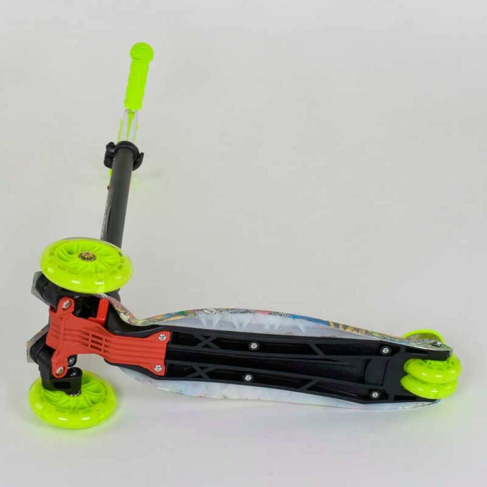 Самокат А 24647/779-1391 MAXI "Best Scooter" (1) пластмасовий, 4 колеса PU, СВІТЛО, трубка керма алюмінієва, d = 12см, в коробці