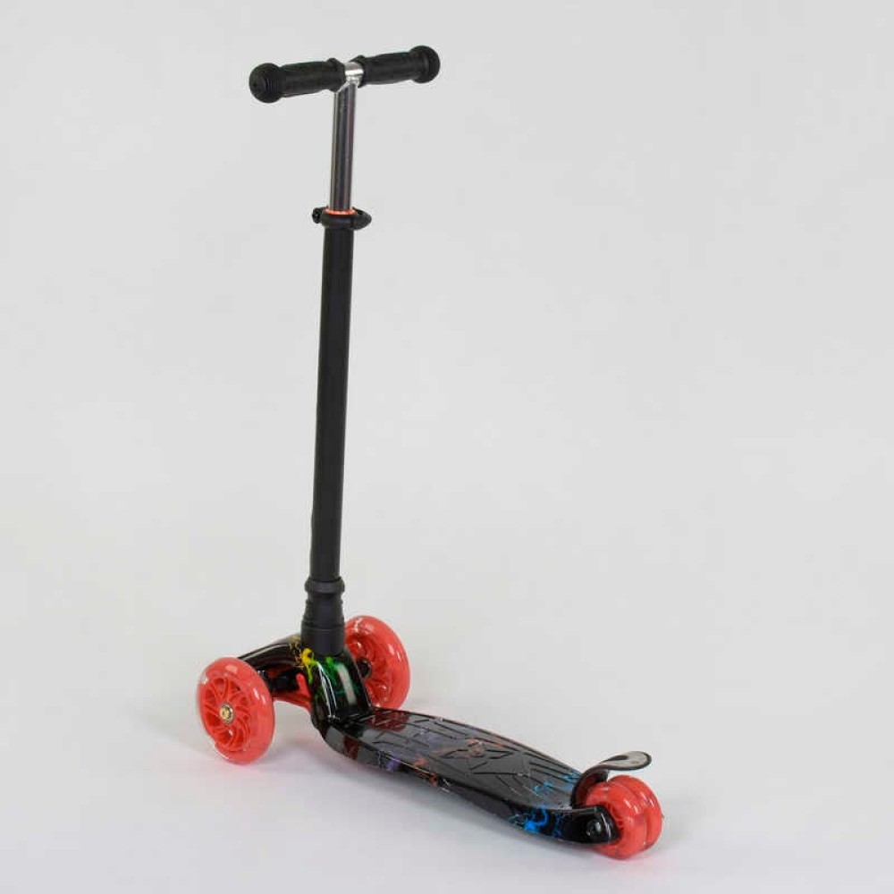 Самокат А 24659/779-1308 MAXI "Best Scooter" пластмасовий, 4 колеса PU, СВІТЛО, трубка керма алюмінієва, d = 12см, в коробці
