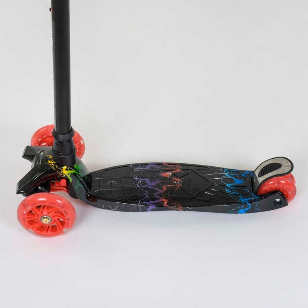 Самокат А 24659/779-1308 MAXI "Best Scooter" пластмасовий, 4 колеса PU, СВІТЛО, трубка керма алюмінієва, d = 12см, в коробці