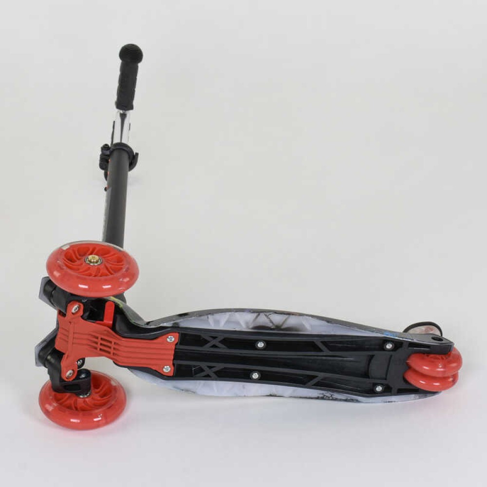 Самокат А 24659/779-1308 MAXI "Best Scooter" пластмасовий, 4 колеса PU, СВІТЛО, трубка керма алюмінієва, d = 12см, в коробці