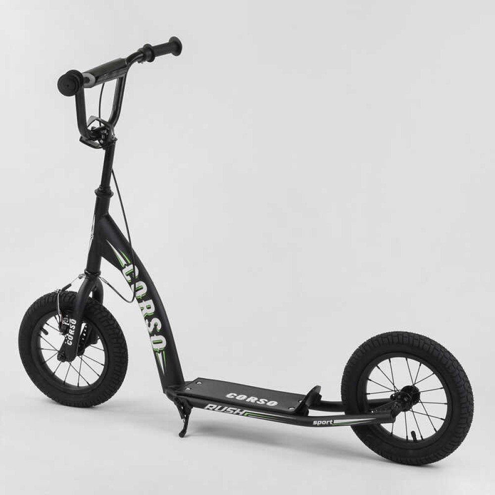 Дитячий самокат Corso Rush 12" CR-T 0070 з надувними шинами та ручним гальмом