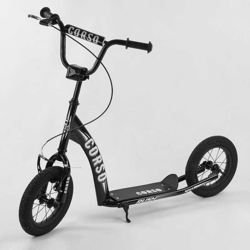 Дитячий двоколісний самокат Corso Rush 12" CR-T1707 з надувними шинами та ручним гальмом