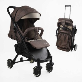 Візок прогулянковий дитячий JOY Vittoria 71055 колір КОРИЧНЕВИЙ ЛЬОН, рама алюмінієва, футкавер, телескопічна ручка
