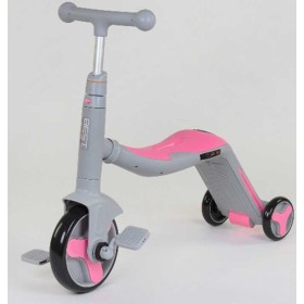 Самокат 3в1 JT 90601 Best Scooter, самокат-велобіг-велосипед, світло, 8 мелодій, колеса PU, переднє колесо d = 20см, задні d = 11см