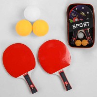 Ракетка для пінг-понгу C 44855 (50) "TK Sport", 2 шт + 3 м'ячики, в чохлі