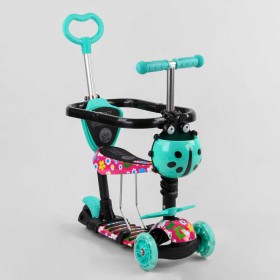 Самокат 5в1 S 1342 (1) Best Scooter, АБСТРАКЦІЯ, із захисним бампером, PU колеса, ПІДСВІЧУВАННЯ КОЛІС, в коробці