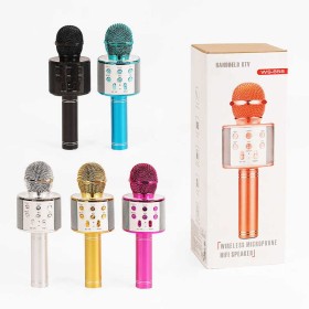 Мікрофон С 48340 (50) 5 кольорів, караоке, bluetooth, USB, колонка, в коробці, ВИДАЄТЬСЯ ТІЛЬКИ МІКС ВИДІВ