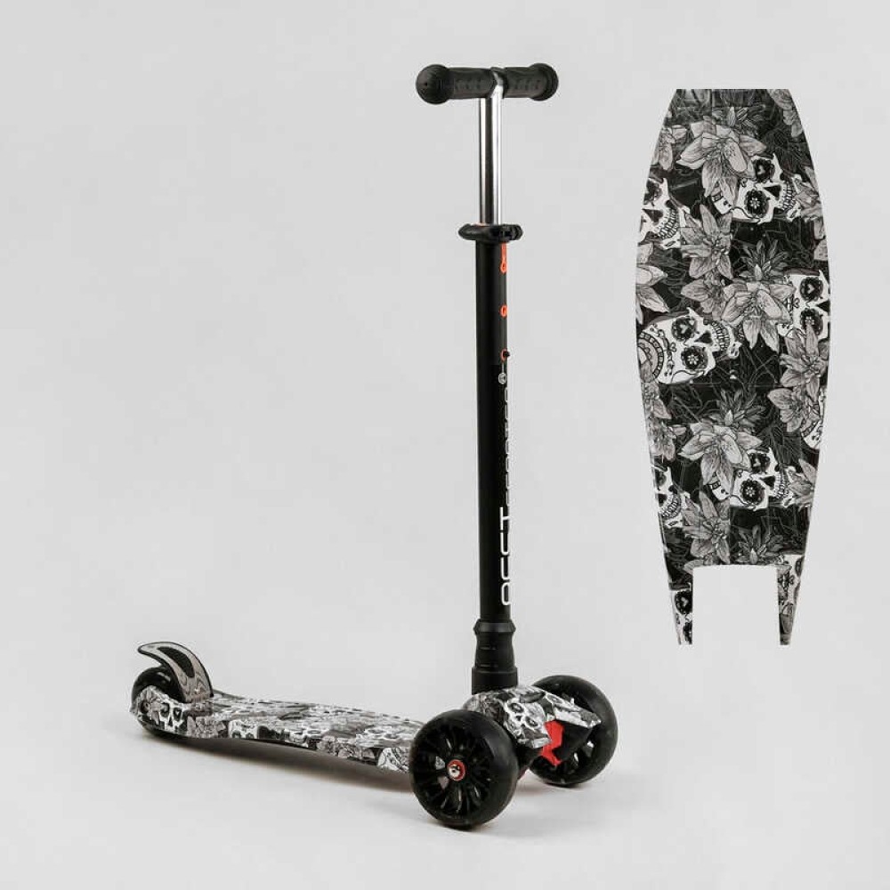 Самокат триколісний MAXI S - 12208 “Best Scooter”, кермо знімне, колеса PU зі світлом, переднє 130х25 мм, задні здвоєні 80х45 мм, в коробці