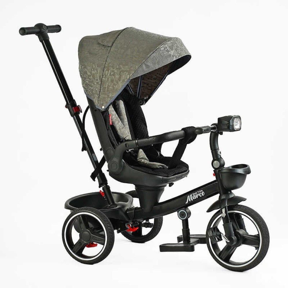 Велосипед 9155/318-82 BestTrike "Marco" поворотне сидіння, складне кермо, колеса з прогумованим PU, кошик, телескопічна ручка, фара музична