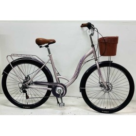 Велосипед міський Corso Liberty 28" дюймів LR-28833 + КОШИK, сталева рама 20", Shimano 7 швидкостей, корзина, багажник