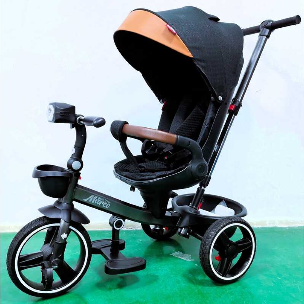 Велосипед 9155/315-40 BestTrike "Marco" поворотне сидіння, складне кермо, колеса з прогумованим PU, кошик, телескопічна ручка, фара музична