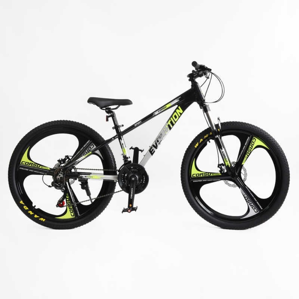 Велоcипед Спортивний Corso «Evolution» 26" дюймів EV-26470 рама алюмінієва 13``, обладнання Shimano 21 швидкість