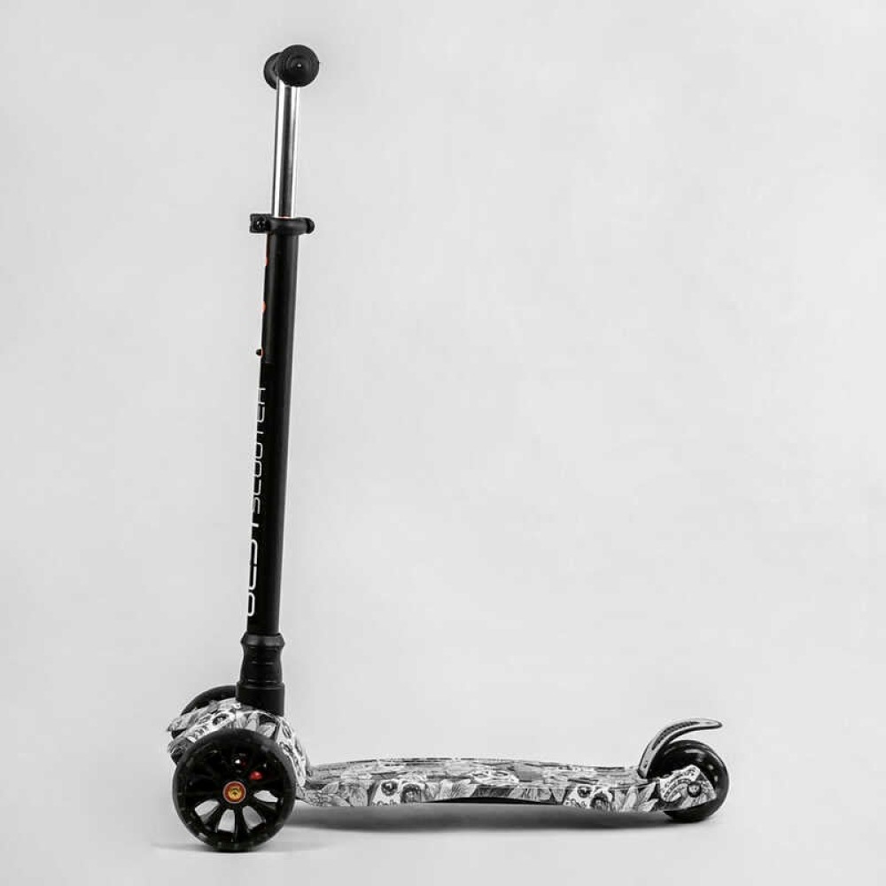 Самокат триколісний MAXI S - 12208 “Best Scooter”, кермо знімне, колеса PU зі світлом, переднє 130х25 мм, задні здвоєні 80х45 мм, в коробці