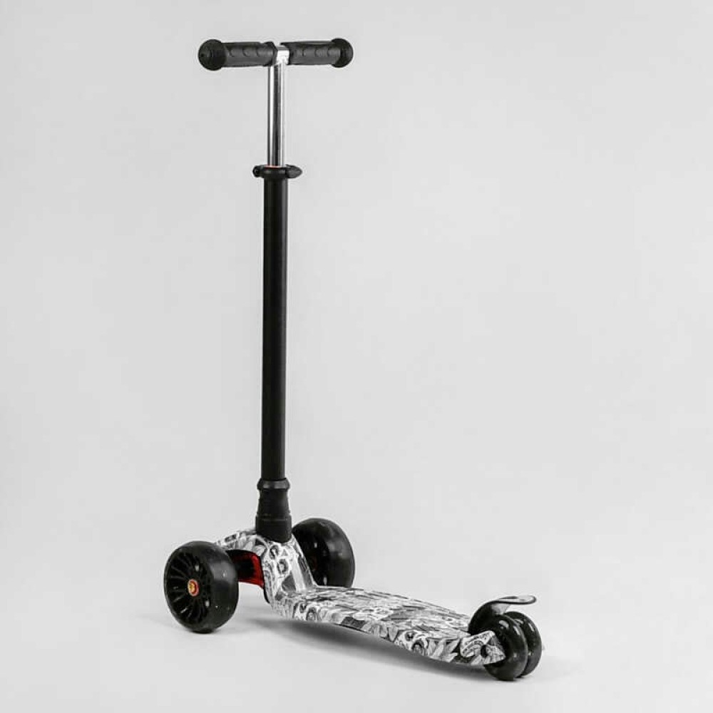 Самокат триколісний MAXI S - 12208 “Best Scooter”, кермо знімне, колеса PU зі світлом, переднє 130х25 мм, задні здвоєні 80х45 мм, в коробці