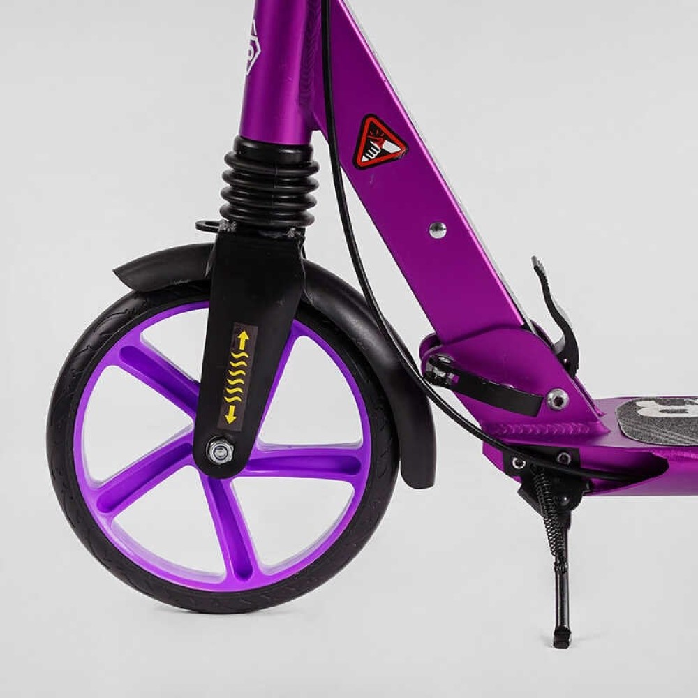 Самокат алюмінієвий Best Scooter Factor BS-54065, ручне дискове гальмо, діаметр PU коліс - 200мм, 2 амортизатори, підсклянник