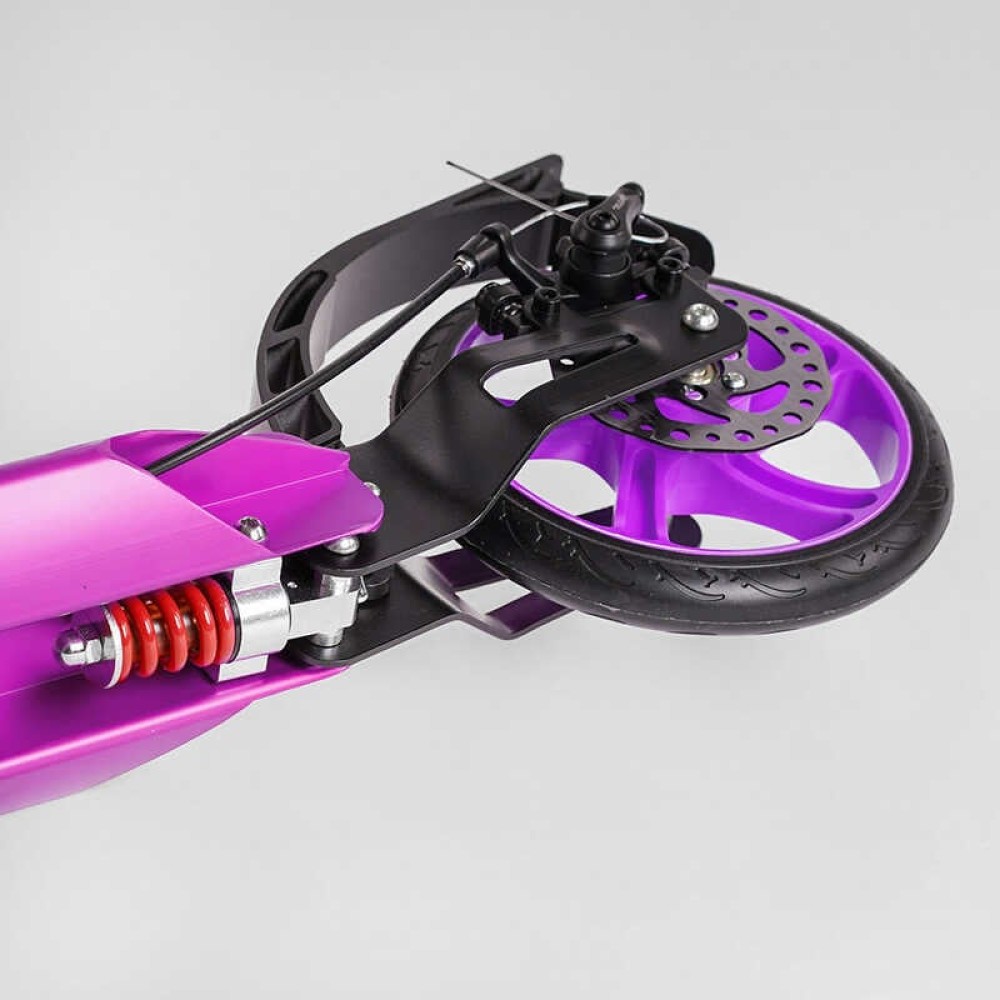 Самокат алюмінієвий Best Scooter Factor BS-54065, ручне дискове гальмо, діаметр PU коліс - 200мм, 2 амортизатори, підсклянник