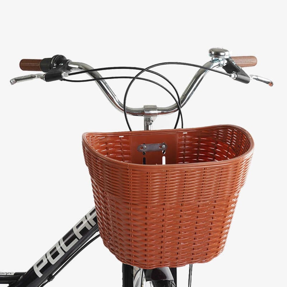 Велосипед міський Corso Polaris 26" PS-36620 + КОШИК БАКЛАЖАНОВИЙ, сталева рама 16.5", Shimano 7 швидкостей, корзина, багажник